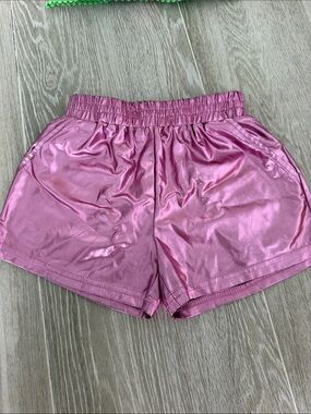 Lola + The Boys Shiny Pink Elastic-Waist Kids Shorts